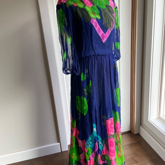 Vintage Silk Cocktail Dress Grieder Les Boutiques Rare - Picture 1 of 16